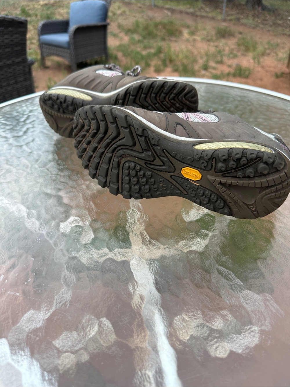 Merrell Women's Taupe and Pink Trail Hiking Shoes - Picture 7 of 7